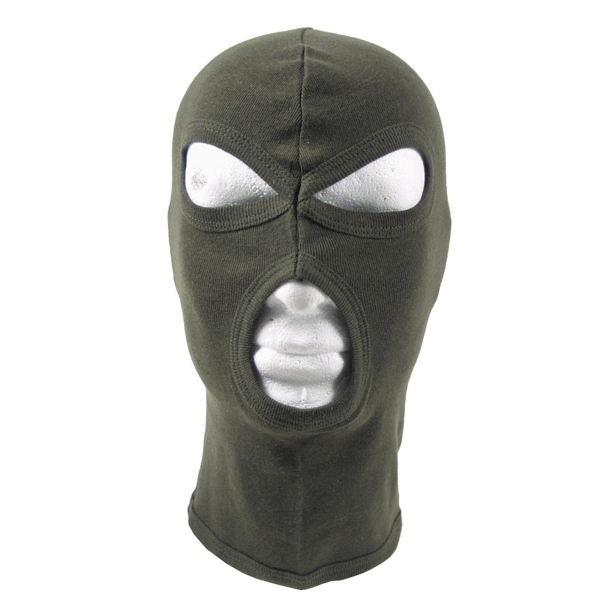 MFH Balaclava, 3-Loch, dünn, oliv, 100 % Baumwolle