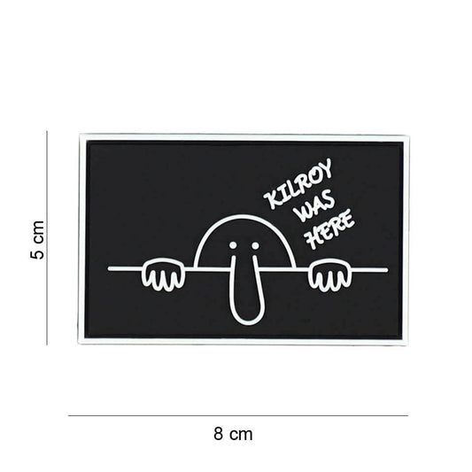 Patch 3D PVC Kilroy was here black